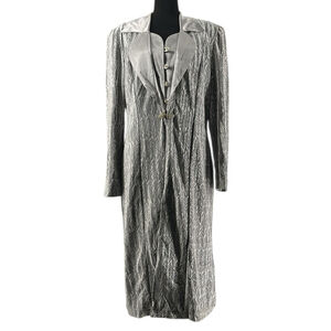 Joseph Ribkoff blazer long silver rhinestone details vintage velvet sz 12